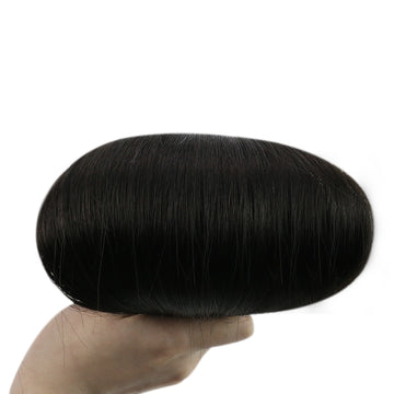 Fshine Handmade Virgin Hair Weft Solid Color Natural Black 100% Hair Sew In Weft Human Hair Bundles(#1B) - FShine Shop
